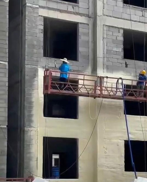 楼房外墙保温层发泡耀世喷涂案例